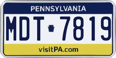 PA license plate MDT7819