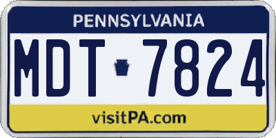 PA license plate MDT7824