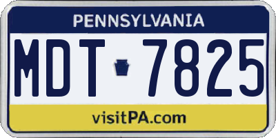 PA license plate MDT7825