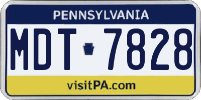 PA license plate MDT7828