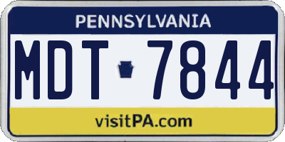 PA license plate MDT7844