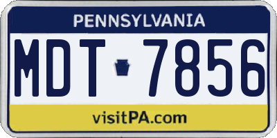 PA license plate MDT7856