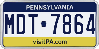 PA license plate MDT7864