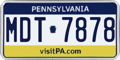 PA license plate MDT7878