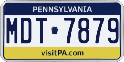 PA license plate MDT7879