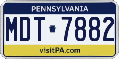 PA license plate MDT7882