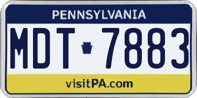PA license plate MDT7883