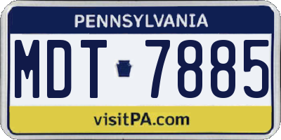 PA license plate MDT7885