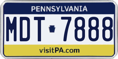 PA license plate MDT7888