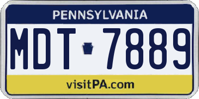 PA license plate MDT7889