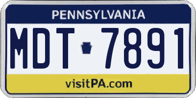 PA license plate MDT7891