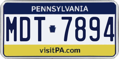 PA license plate MDT7894