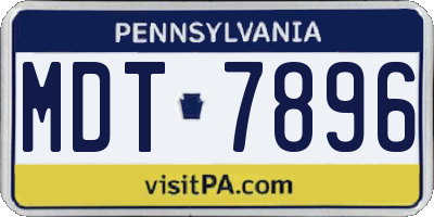 PA license plate MDT7896