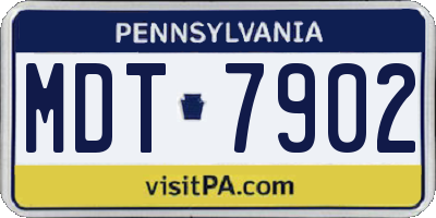 PA license plate MDT7902