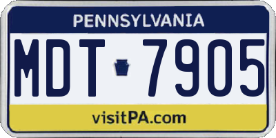 PA license plate MDT7905