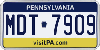 PA license plate MDT7909