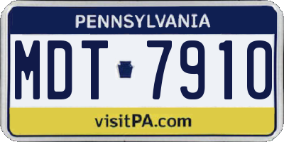PA license plate MDT7910