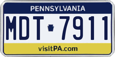 PA license plate MDT7911