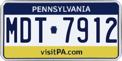 PA license plate MDT7912