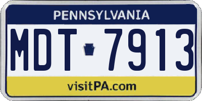 PA license plate MDT7913