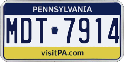 PA license plate MDT7914