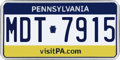 PA license plate MDT7915
