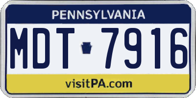 PA license plate MDT7916