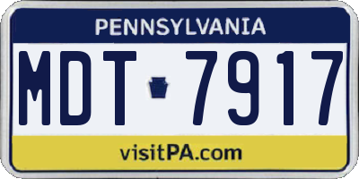 PA license plate MDT7917