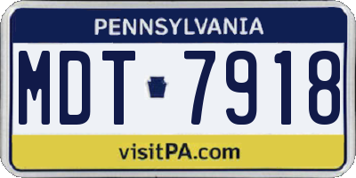 PA license plate MDT7918