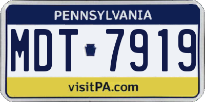 PA license plate MDT7919