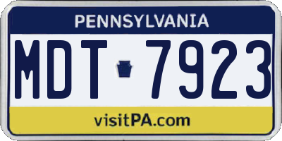 PA license plate MDT7923