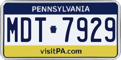 PA license plate MDT7929