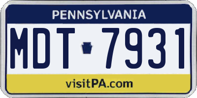 PA license plate MDT7931