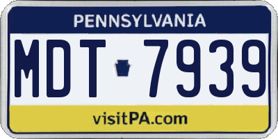 PA license plate MDT7939