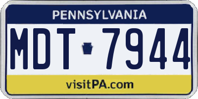 PA license plate MDT7944