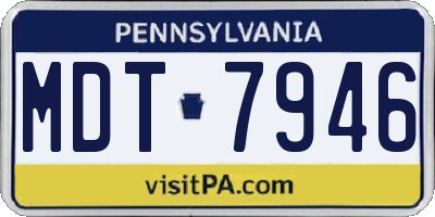 PA license plate MDT7946