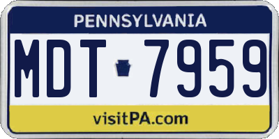 PA license plate MDT7959