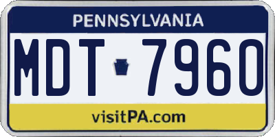 PA license plate MDT7960