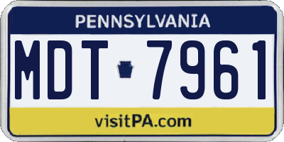 PA license plate MDT7961
