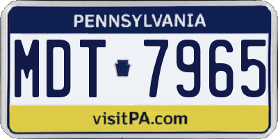 PA license plate MDT7965