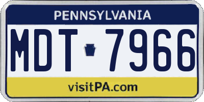 PA license plate MDT7966