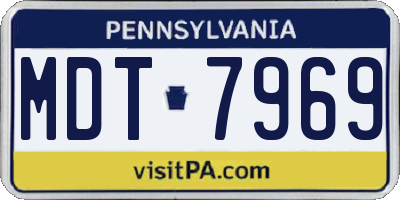 PA license plate MDT7969