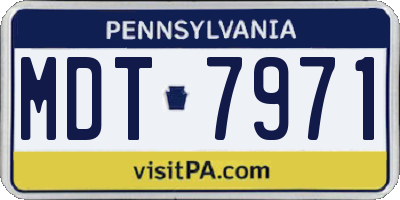 PA license plate MDT7971