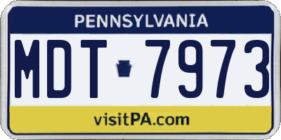 PA license plate MDT7973