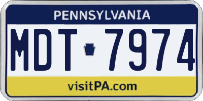 PA license plate MDT7974