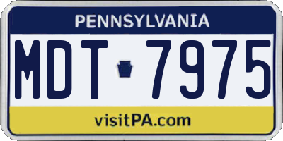 PA license plate MDT7975