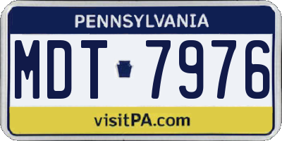 PA license plate MDT7976