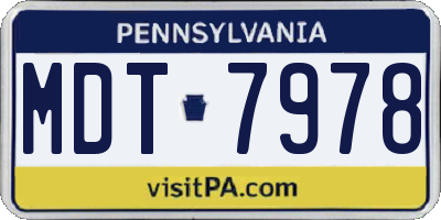 PA license plate MDT7978