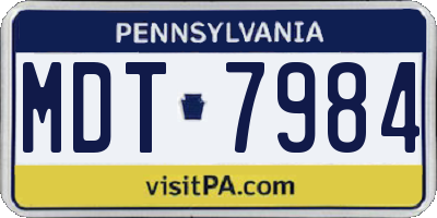 PA license plate MDT7984