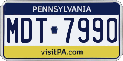 PA license plate MDT7990